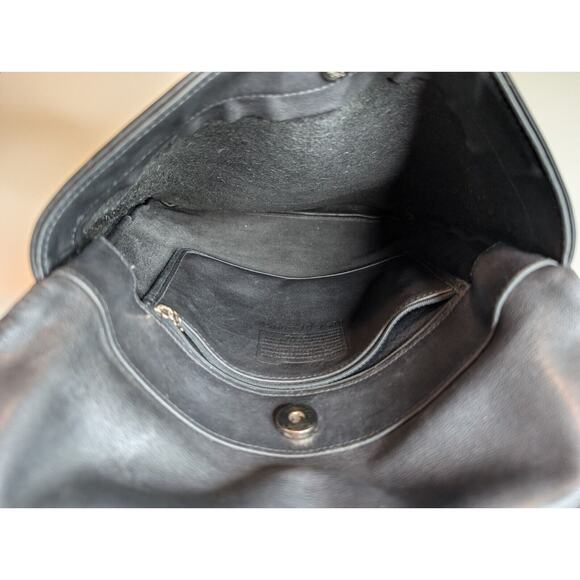 Vintage Coach 9458 Crossbody Legacy Black Thick Leather Slim Messenger Heavy - Picture 8 of 12